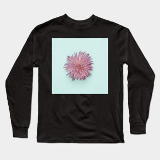 Isolated Flower on Turquoise Long Sleeve T-Shirt